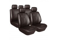 Juego de fundas de asiento 'Demio' de cuero artificial negro (11 piezas) (también apto para airbags laterales)
