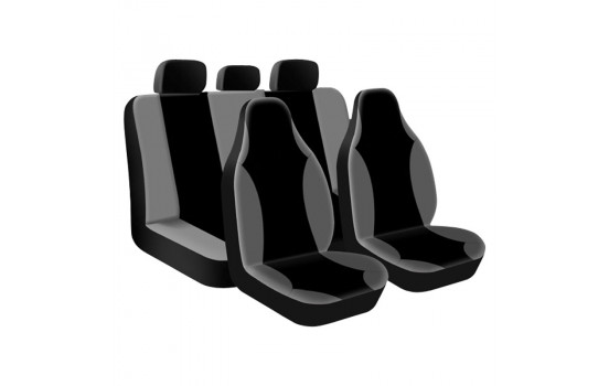 Juego de fundas de asiento 'Street Racer High' Negro/Gris (9 piezas) (también apto para Airbags laterales)