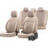 Juego de fundas de asiento otoM de cuero/terciopelo 'Comfortline VIP' - Crema - 11 piezas