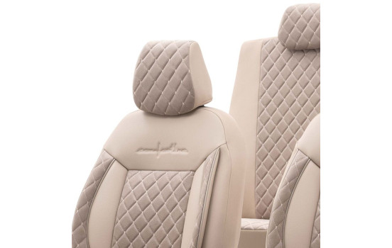Juego de fundas de asiento otoM de cuero/terciopelo 'Comfortline VIP' - Crema - 11 piezas, Imagen 4