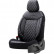 Juego de fundas de asiento otoM de cuero/terciopelo 'Comfortline VIP' - Negro/Gris - 11 piezas, Miniatura 4
