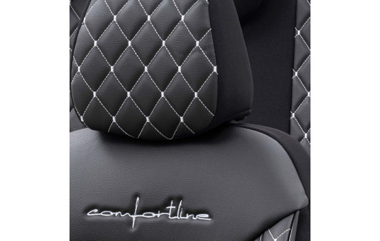 Juego de fundas de asiento otoM de cuero/terciopelo 'Comfortline VIP' - Negro/Gris - 11 piezas, Imagen 5