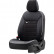 Juego de fundas de asiento otoM de cuero/terciopelo 'Premium' - Negro + Borde blanco - 11 piezas, Miniatura 2
