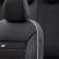 Juego de fundas de asiento otoM de cuero/terciopelo 'Premium' - Negro + Borde blanco - 11 piezas, Miniatura 4