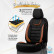 Juego de fundas de asiento universales de ante, cuero y tela 'Iconic' negro/terracota - 11 piezas, Miniatura 4