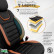 Juego de fundas de asiento universales de ante, cuero y tela 'Iconic' negro/terracota - 11 piezas, Miniatura 6