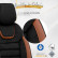 Juego de fundas de asiento universales de ante, cuero y tela 'Iconic' negro/terracota - 11 piezas, Miniatura 8
