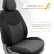 Juego de fundas de asiento universales de tela 'Attraction' negro/gris - 11 piezas, Miniatura 10