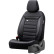 Juego de fundas de asiento universales de tela 'Prestige', cuadros negros/antracita (11 piezas), Miniatura 2