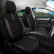 Juego de fundas de asiento universales de tela y cuero 'Limited', negro con costuras rojas - 11 piezas, Miniatura 2