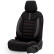 Juego de fundas de asiento universales de tela y cuero 'Limited', negro con costuras rojas - 11 piezas, Miniatura 3