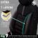 Juego de fundas de asiento universales de tela y cuero 'Limited', negro con costuras rojas - 11 piezas, Miniatura 6