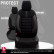 Juego de fundas de asiento universales de tela y cuero 'Limited', negro con costuras rojas - 11 piezas, Miniatura 7