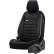 Juego de fundas de asiento universales de terciopelo/tela 'Royal' negro + borde blanco - 11 piezas - adecuado pa, Miniatura 2