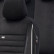 Juego de fundas de asiento universales de terciopelo/tela 'Royal' negro + borde blanco - 11 piezas - adecuado pa, Miniatura 3