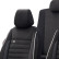 Juego de fundas de asiento universales de terciopelo/tela 'Royal' negro + borde blanco - 11 piezas - adecuado pa, Miniatura 4