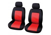Juego de fundas para silla Lisboa, 4 piezas, negro/rojo