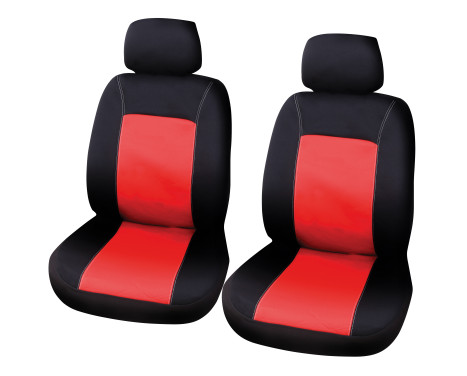 Juego de fundas para silla Lisboa, 4 piezas, negro/rojo