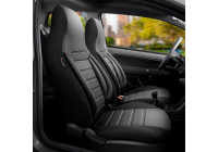 Juego de fundas universales para asientos CityBug de cuero y tela Comfortline negro/gris (9 piezas)