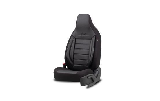 Juego de fundas universales para asientos CityBug de cuero y tela Comfortline negro/gris (9 piezas), Imagen 2