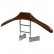 Percha de madera para reposacabezas - 45 cm - incluye 4 adaptadores (8/10/12 mm)