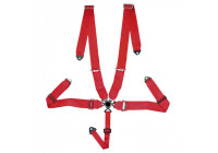 Cinturón deportivo de carreras de 5 puntos rojo + liberación rápida + marca E (3 pulgadas)