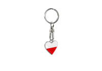 Llavero de acero inoxidable - 'Corazón' Polonia