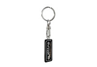 Llavero de acero inoxidable - 'Quattro' Negro