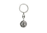 Llavero de acero inoxidable - 'San Cristóbal' y 'Juan Pablo II' (Plata)