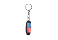 Llavero de acero inoxidable - Emblema/Bandera EE. UU.+PL