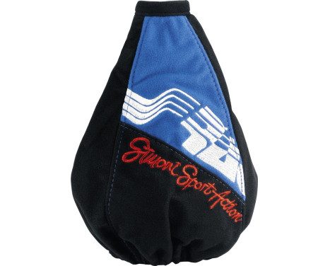 Funda de palanca de cambios Simoni Racing Sport Action de microfibra negra/azul