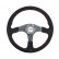 Volante deportivo de alta gama Simoni Racing Walter 350 mm - Carbono auténtico - Ante negro + costuras rojas