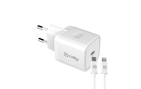 Cargador rápido Celly para el hogar de 20 W USB-C/U, Imagen 3