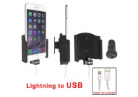 Soporte pasivo para Apple iPhone 6 Plus. Para cable Lightning de Apple a USB con enchufe Griffin USB 12/24 V.