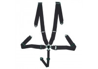 Cinturón deportivo de competición de 5 puntos negro + liberación rápida + E-mark (3 pulgadas)