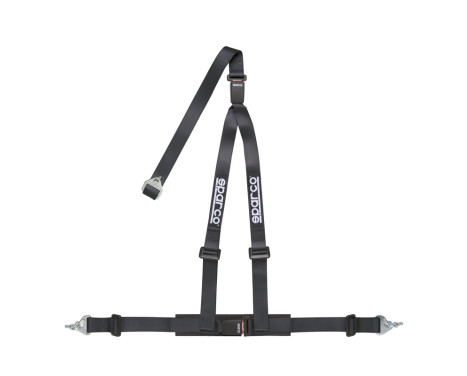 Cinturón deportivo Sparco de 3 puntos - Negro - Incluye protector pélvico y fijación con tornillos (certificado E)