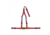 Cinturón deportivo Sparco de 3 puntos - Rojo - Incluye protector pélvico y fijación con tornillos (certificado E)