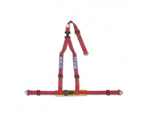 Cinturón deportivo Sparco de 3 puntos - Rojo - Incluye protector pélvico y fijación con tornillos (certificado E)