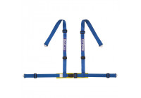 Cinturón deportivo Sparco de 4 puntos - Azul - Incluye protector pélvico y fijación con tornillos (certificado E)