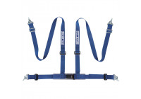 Cinturón deportivo Sparco de 4 puntos - Azul - Incluye protector pélvico y gancho de fijación (con certificación E)