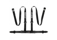 Cinturón deportivo Sparco de 4 puntos - Negro - Incluye protector pélvico y fijación con tornillos (certificado E)