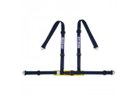 Cinturón deportivo Sparco de 4 puntos - Negro - Incluye protector pélvico y gancho de fijación (con certificación E)