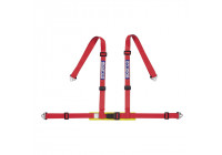 Cinturón deportivo Sparco de 4 puntos - Rojo - Incluye protector pélvico y gancho de fijación (con certificación E)