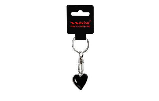 Llavero de acero inoxidable - 'Corazón' Negro, Imagen 2