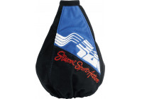 Funda de palanca de cambios Simoni Racing Sport Action de microfibra negra/azul