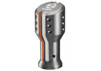 Pomo de cambio Sparco 'Settanta' - Negro + Aluminio/Blanco/Naranja