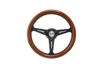 Volante deportivo Simoni Racing Futa 350 mm - Madera auténtica / Negro