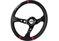 Volante deportivo Simoni Racing Gravel de 350 mm - Cuero ecológico negro (Deep Dish)