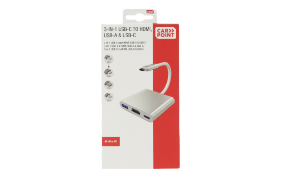 Adaptador Carpoint 3 en 1 USB-C > HDMI / USB-A / USB-C, Imagen 2