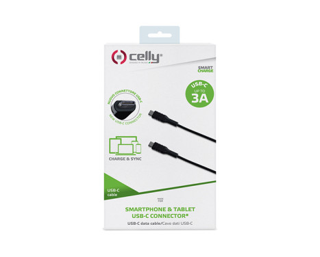Cable USB-C Celly - USB-C negro